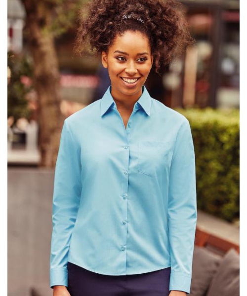 GastroPEX.cz  - Dámská košile s dlouhým rukávem Russell Europe  Long Sleeve Poplin Blouse